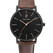 Montre Homme CITYLINE Cadran Noir Bracelet Cuir Brun