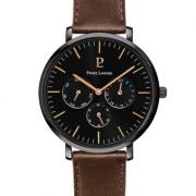 Montre Homme ECHO Cadran Noir Bracelet Cuir Brun