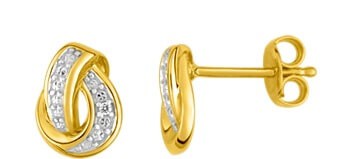 Boucles d'oreilles plaqué or et oxydes de zirconium