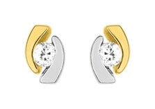 Boucles d'oreilles plaqué or et oxydes de zirconium