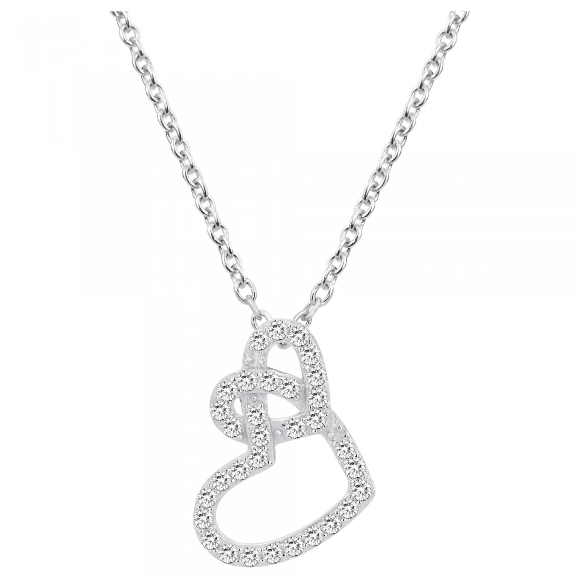 Collier argent et oxydes de zirconium