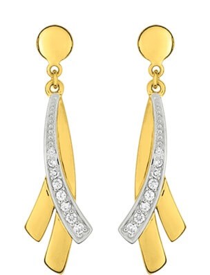Boucles d'oreilles plaqué or et oxydes de zirconium