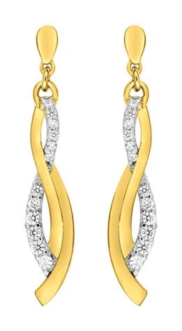 Boucles d'oreilles plaqué or et oxydes de zirconium