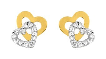 Boucles d'oreilles plaqué or et oxydes de zirconium
