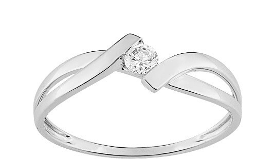 Bague or 375 et oxyde de zirconium