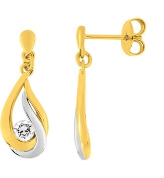Boucles d'oreilles plaqué or et oxydes de zirconium