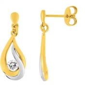 Boucles d'oreilles plaqué or et oxydes de zirconium