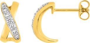 Boucles d'oreilles plaqué or et oxydes de zirconium