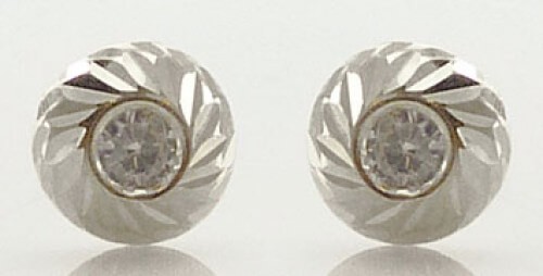 Boucles d'oreilles or 375 et oxydes de zirconium