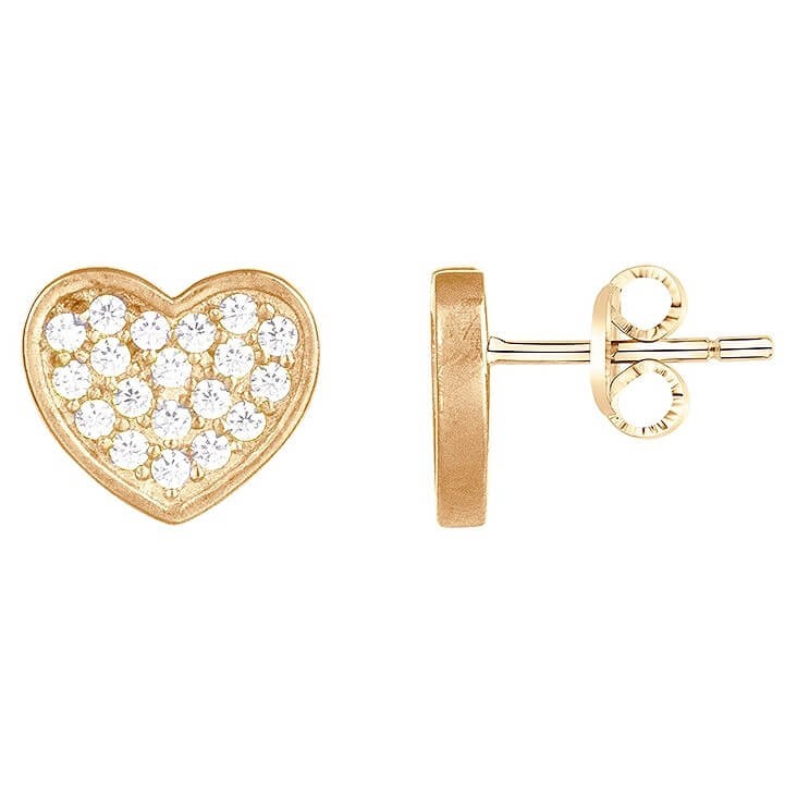 Boucles d'oreilles plaqué or et oxydes de zirconium