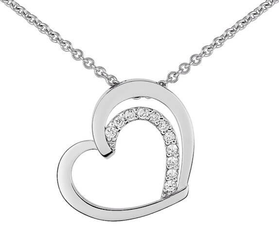 Collier argent et oxydes de zirconium