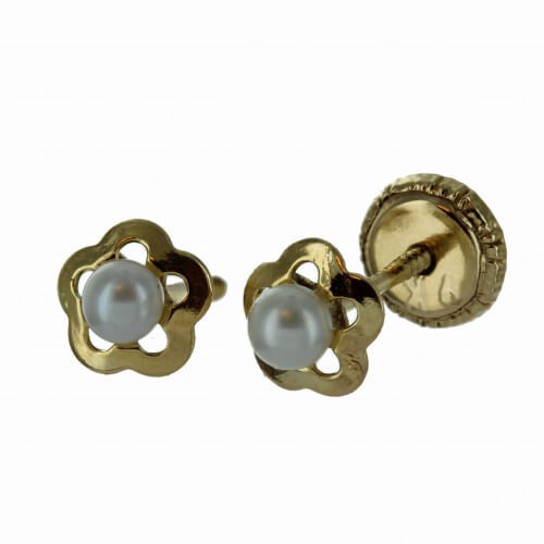 Boucles d'oreilles or 375 et perles d'eau douce