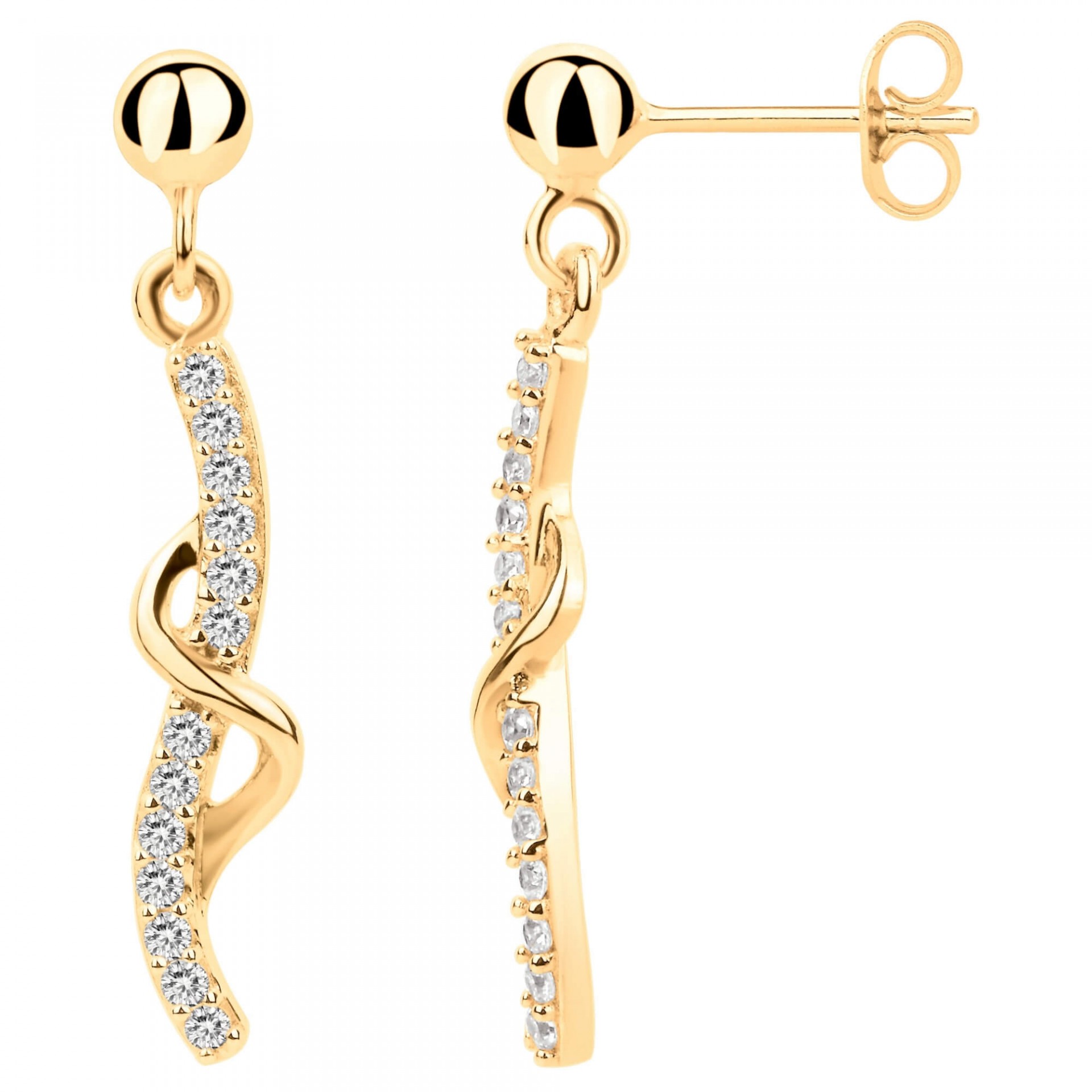 Boucles d'oreilles plaqué or et oxydes de zirconium