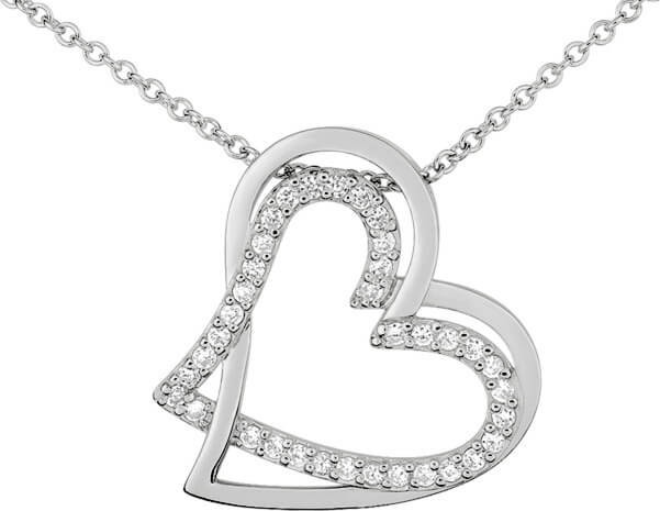 Collier argent et oxydes de zirconium