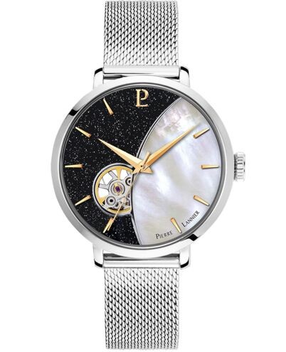 Montre Femme Automatique CELESTE Cadran Bicolore Bracelet Acier milanais Argenté