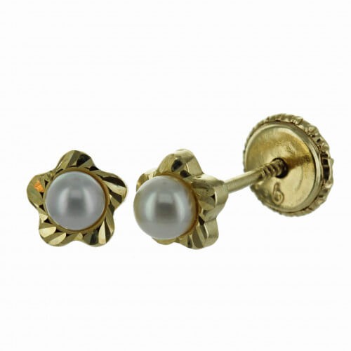 Boucles d'oreilles or 375 et perles d'eau douce