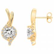 Boucles d'oreilles plaqué or et oxydes de zirconium