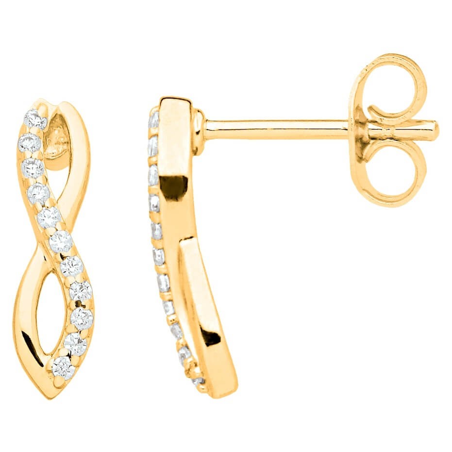 Boucles d'oreilles plaqué or et oxydes de zirconium