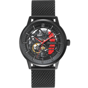 Montre Homme PADDOCK Cadran Noir Bracelet Acier milanais Noir