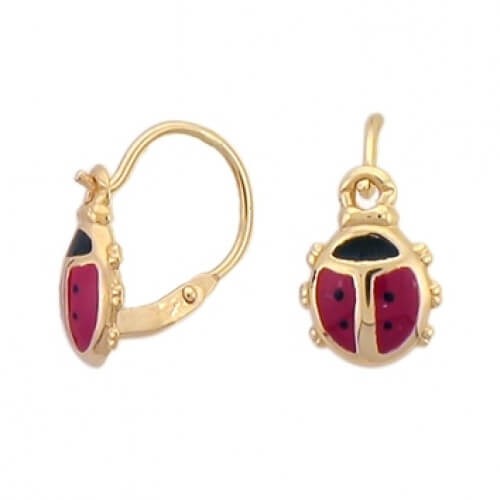 Boucles d'oreilles or 375 et laque