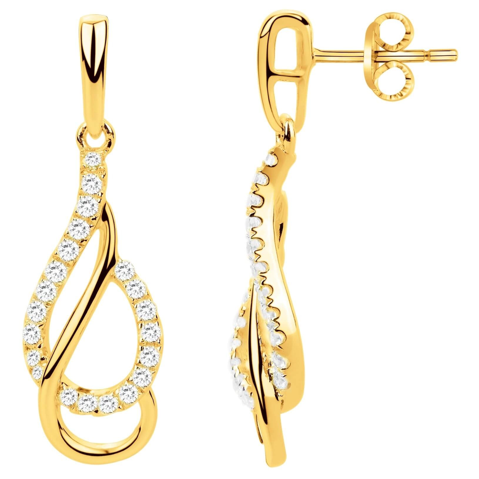 Boucles d'oreilles plaqué or et oxydes de zirconium