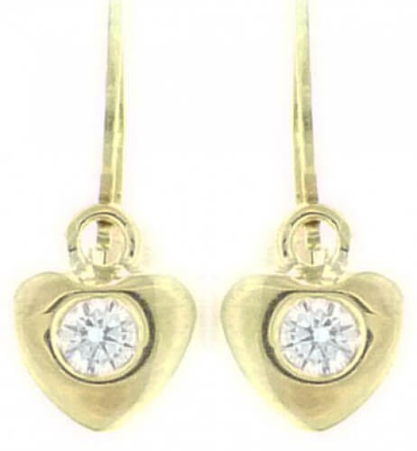 Boucles d'oreilles or 375 et oxydes de zirconium