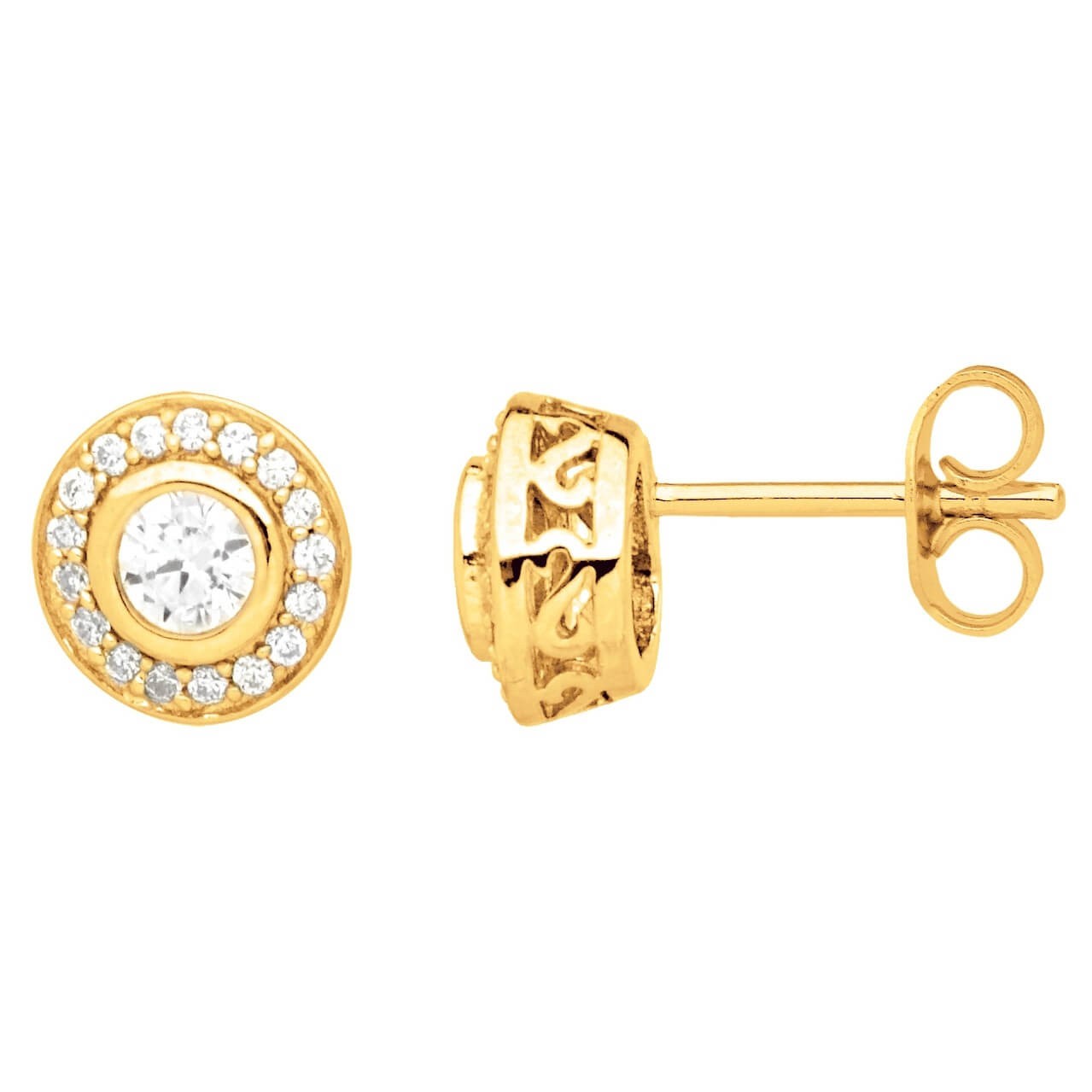 Boucles d'oreilles plaqué or et oxydes de zirconium