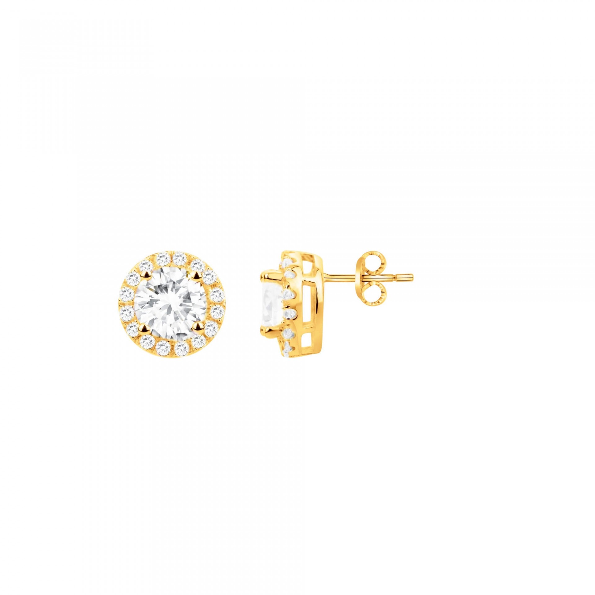 Boucles d'oreilles plaqué or et oxydes de zirconium