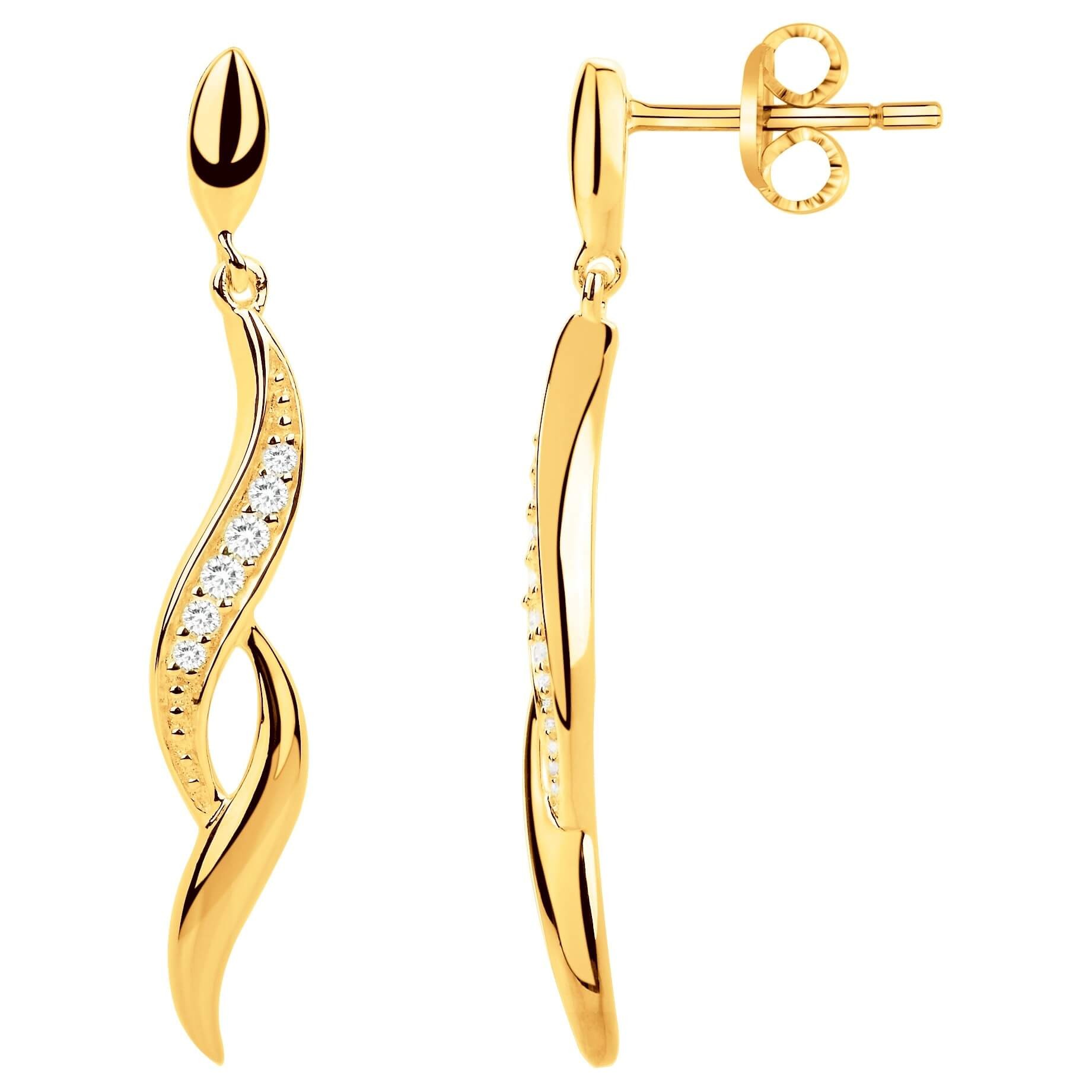 Boucles d'oreilles plaqué or et oxydes de zirconium