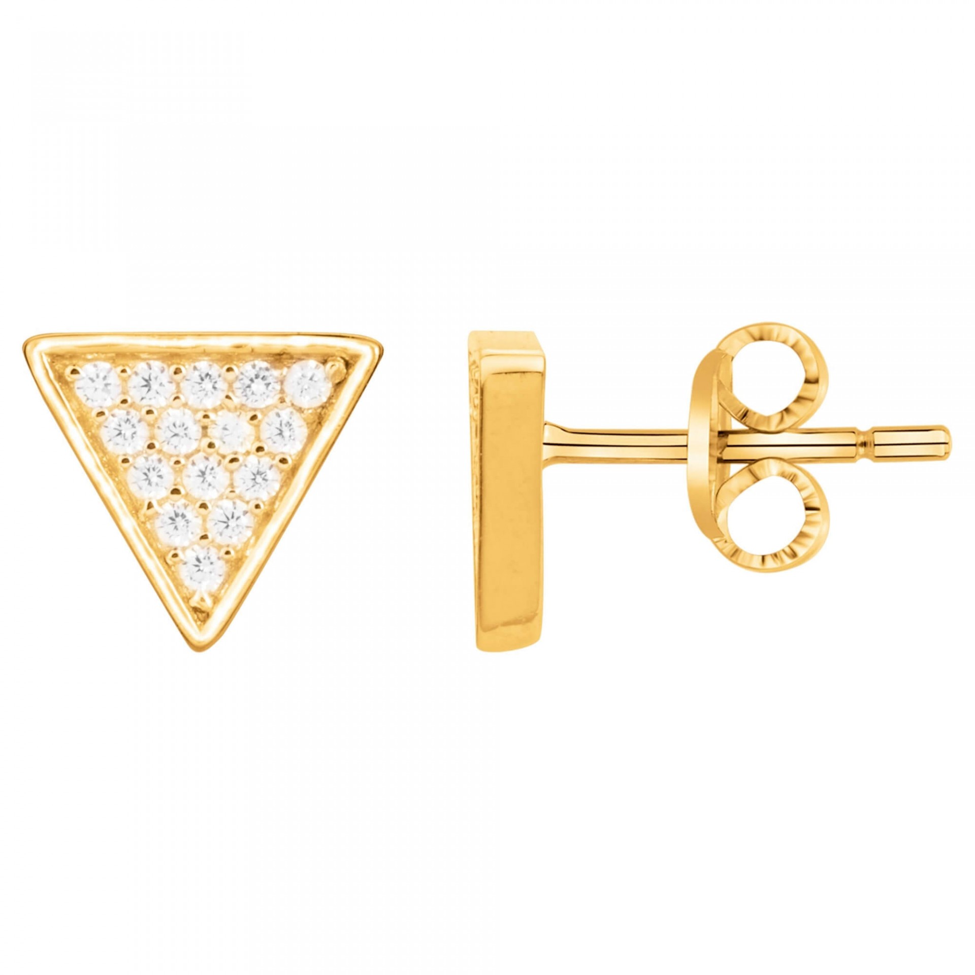 Boucles d'oreilles plaqué or et oxydes de zirconium