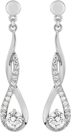 Boucles d'oreilles argent et oxydes de zirconium