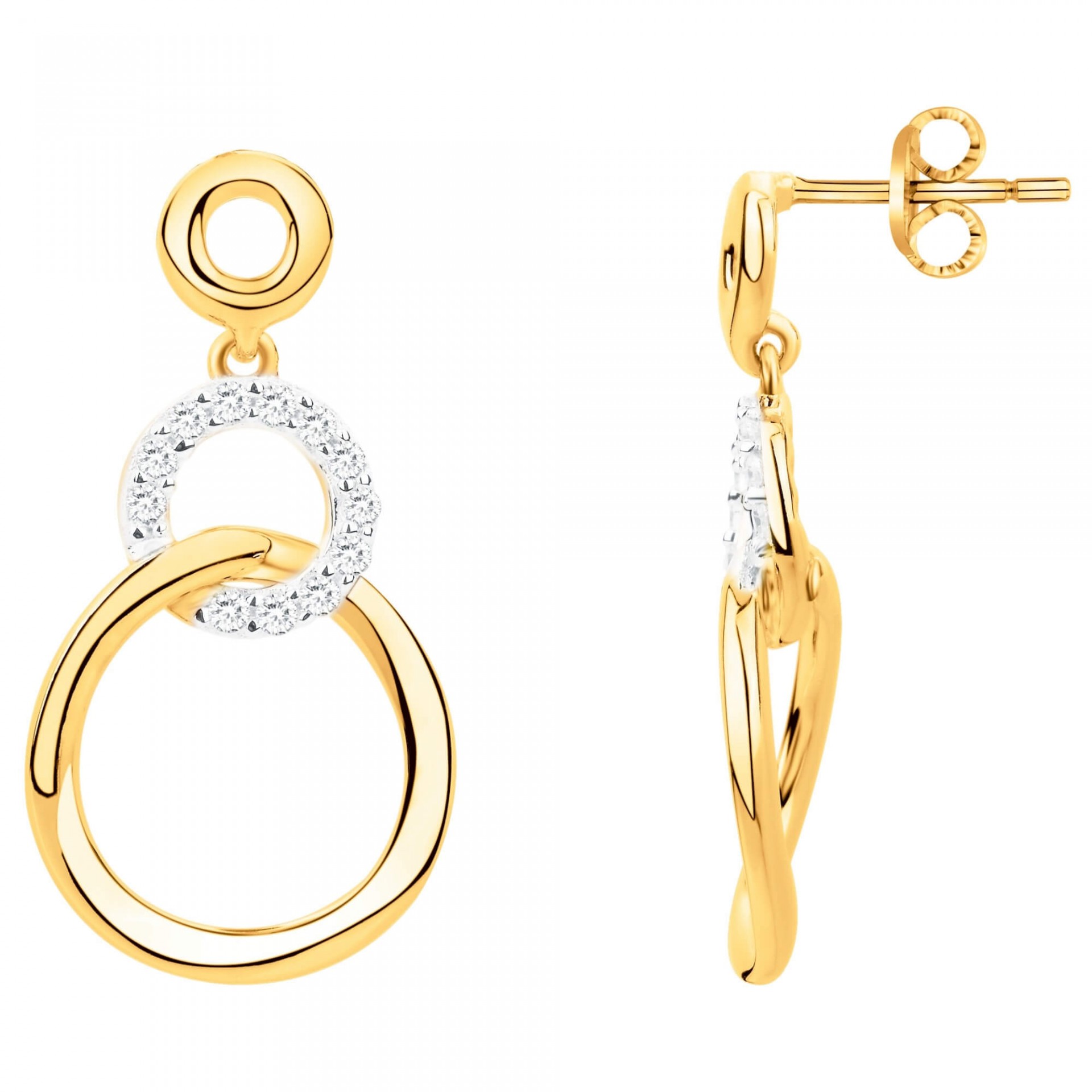 Boucles d'oreilles plaqué or et oxydes de zirconium