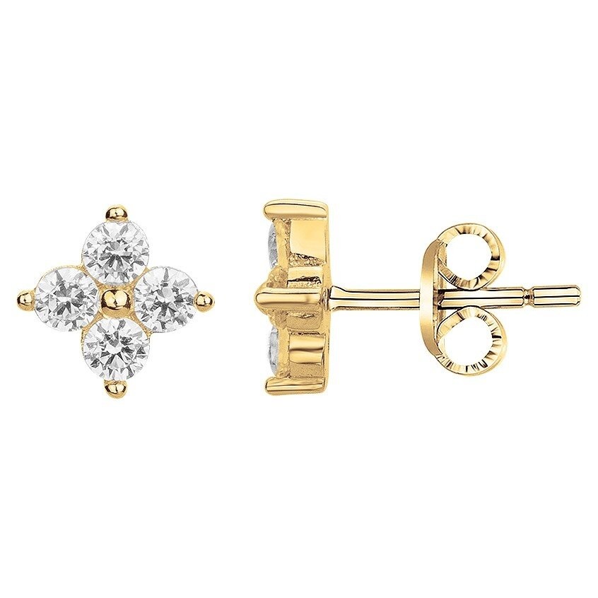 Boucles d'oreilles plaqué or et oxydes de zirconium