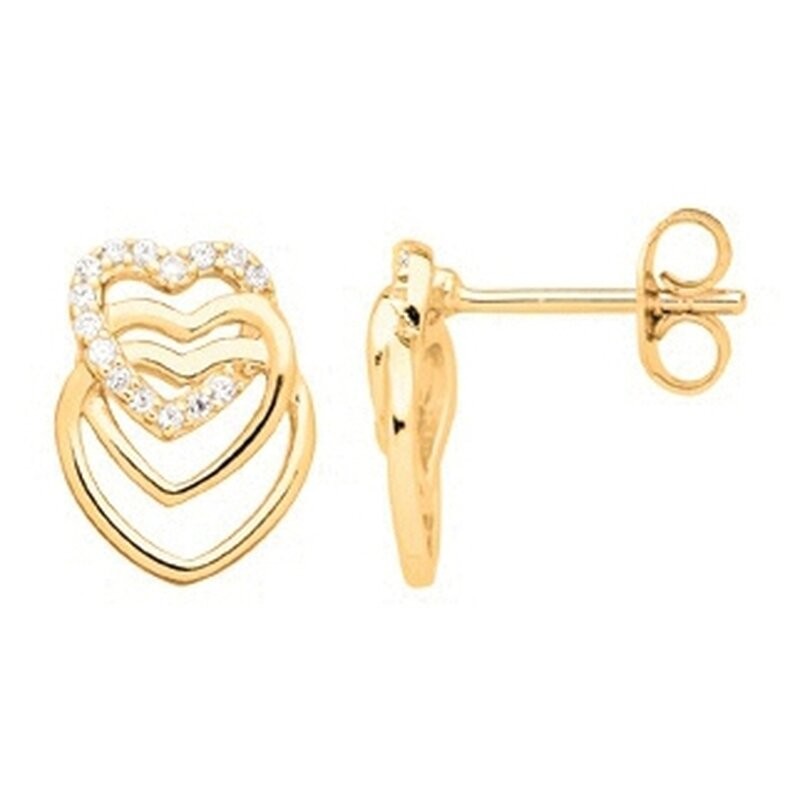 Boucles d'oreilles plaqué or et oxydes de zirconium