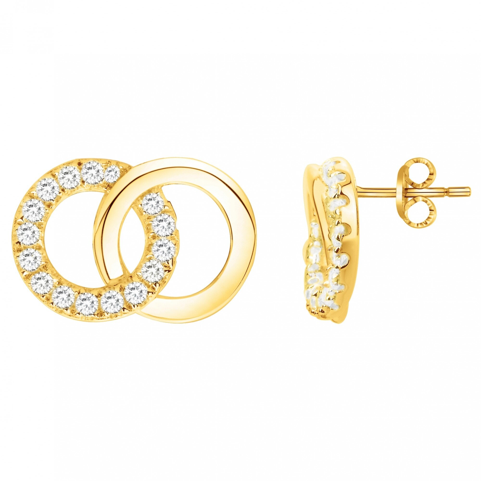 Boucles d'oreilles plaqué or et oxydes de zirconium