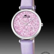 Montre Lotus femme acier cristaux de Swarovski et cuir