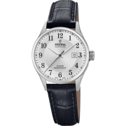 Montre Festina cuir noir cadran blanc